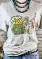 Natural Keeping The West Wild Short Sleeve Graphic Tee tcc graphic tee The Cinchy Cowgirl   
