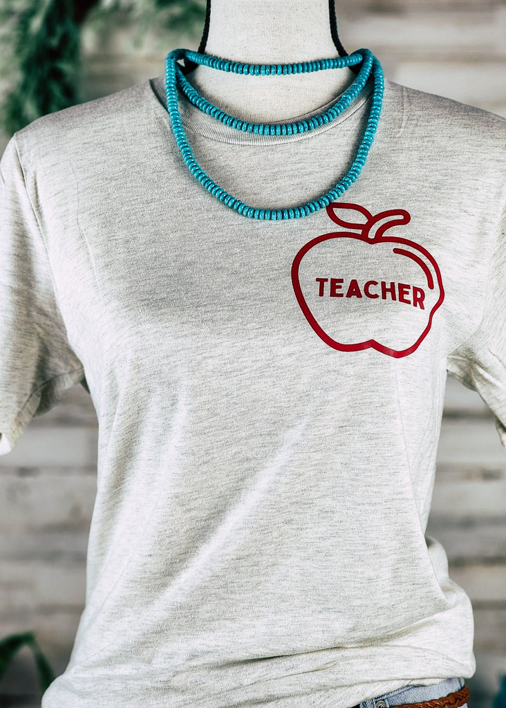 Natural Teacher Apple Short Sleeve Graphic Tee tcc graphic tee The Cinchy Cowgirl   