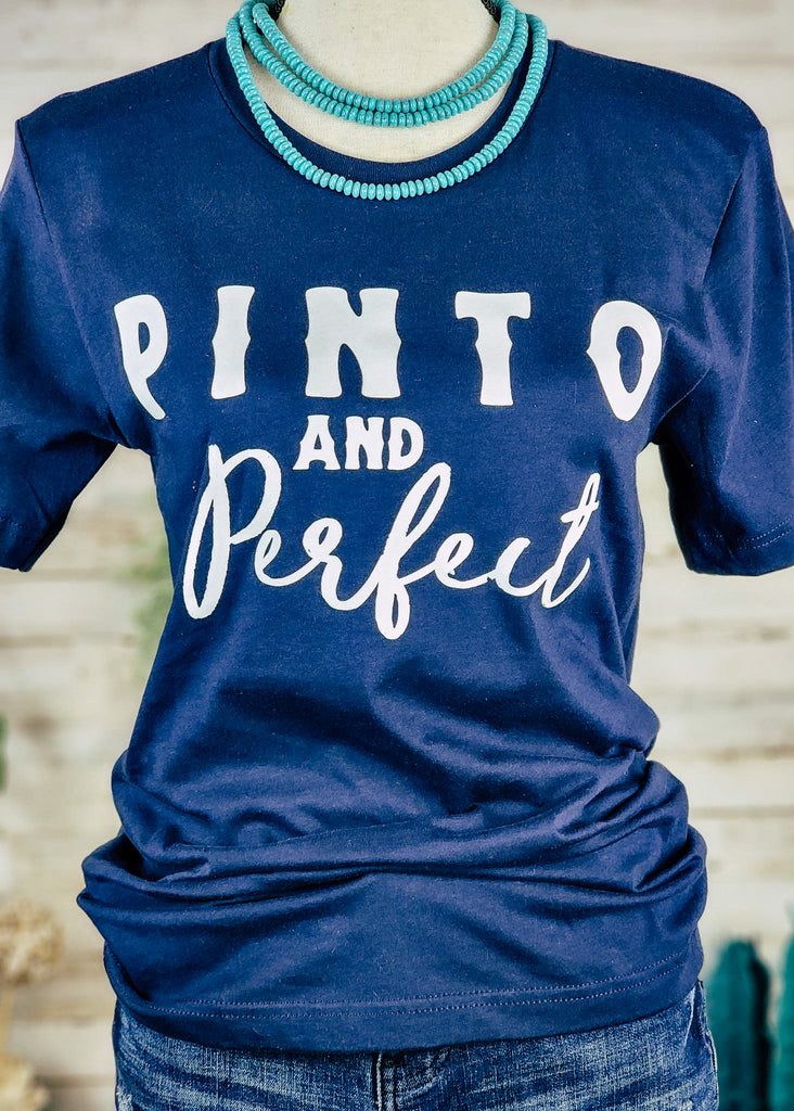 Navy Pinto & Perfect Short Sleeve Graphic Tee Horse Color Shirt Printify S  
