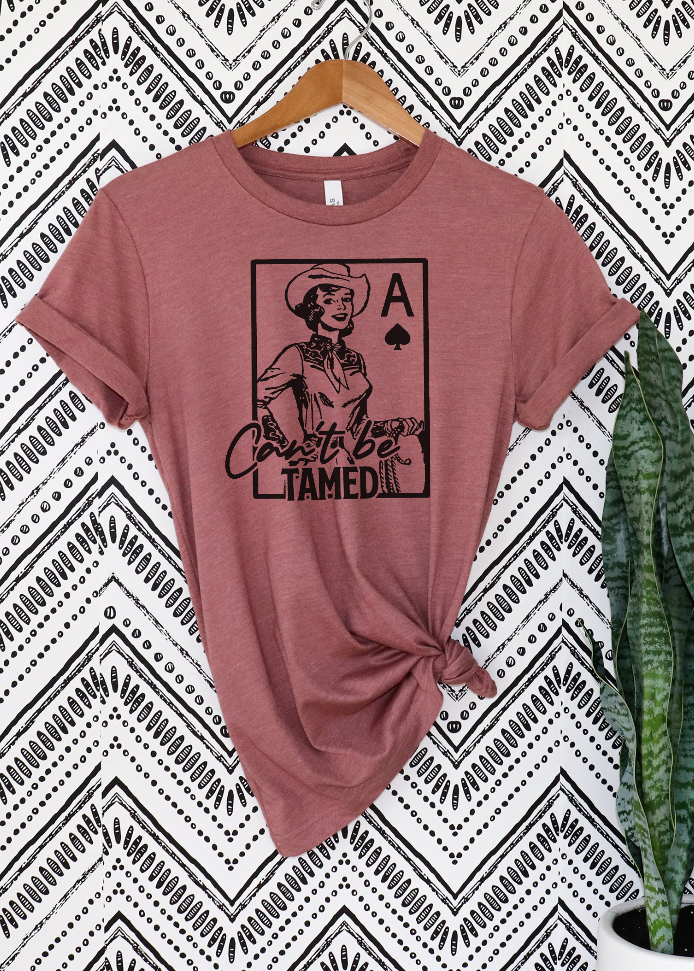 Can't Be Tamed Short Sleeve Tee [4 colors] tcc graphic tee - $19.99 The Cinchy Cowgirl Small Mauve 