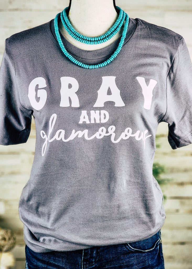 Storm Gray & Glamorous Short Sleeve Graphic Tee tcc graphic tee The Cinchy Cowgirl   