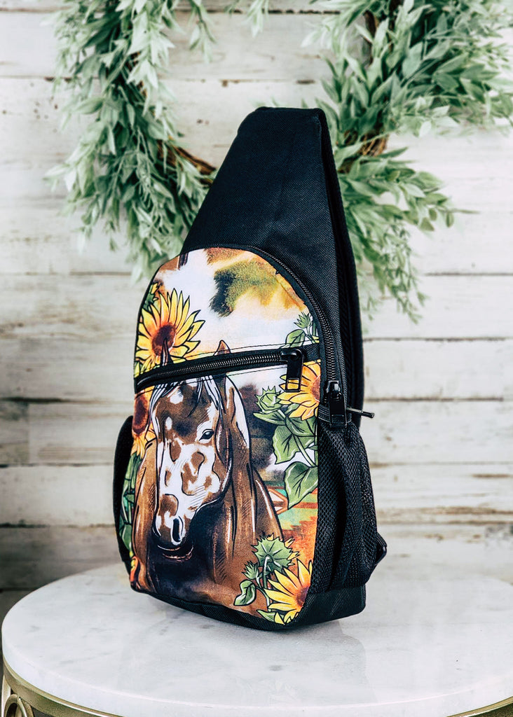 Sunflower Horse Sling Handbag sling bag The Cinchy Cowgirl   