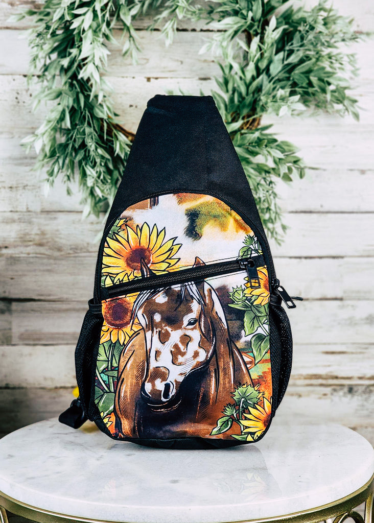 Sunflower Horse Sling Handbag sling bag The Cinchy Cowgirl   
