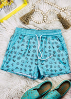 Turquoise Brands Drawstring Shorts drawstring shorts The Cinchy Cowgirl (YC) XS  