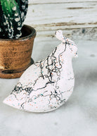 White Colorful Speckles Horse Hair Quail Set Horse Hair Pottery Mike Tarter   