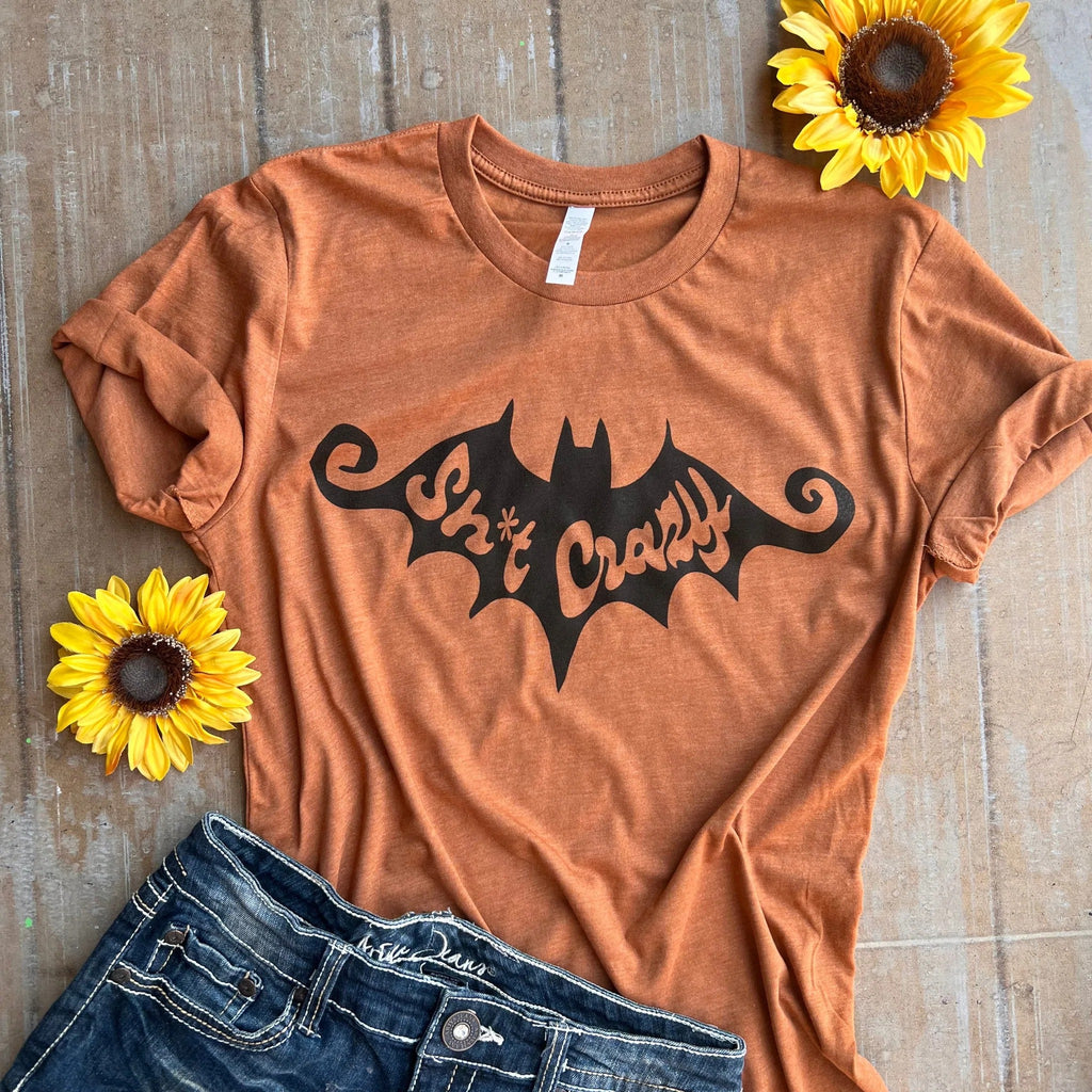 Harvest Orange Bat S Crazy Tee graphic tee - dropship thelattimoreclaim   