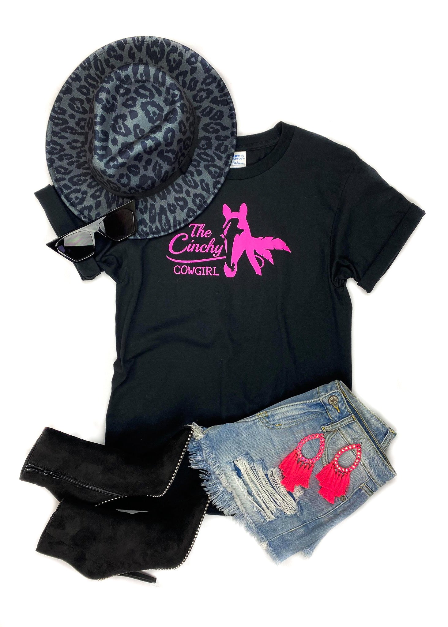 Black Logo Short Sleeve Tee [FREE Logo Sticker!] tcc logo tee The Cinchy Cowgirl   