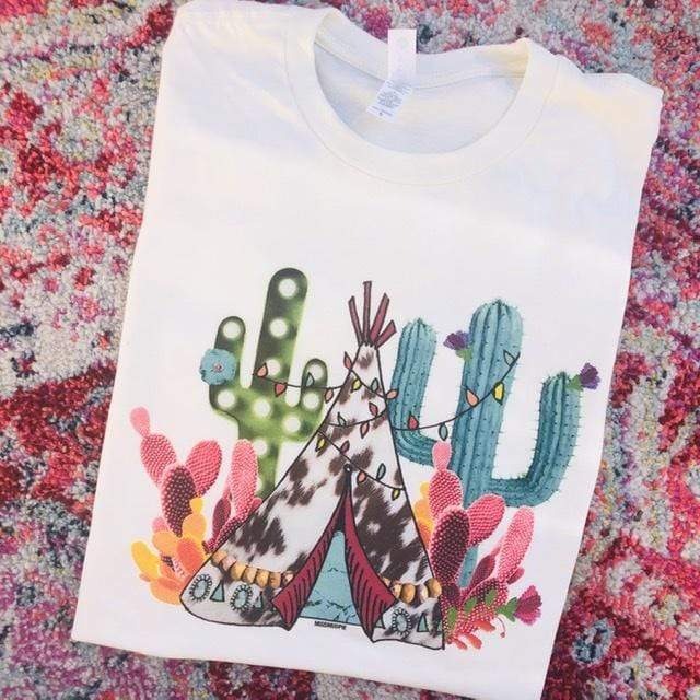 Cactus Teepee Short Sleeve Tee graphic tee - dropship thelattimoreclaim   