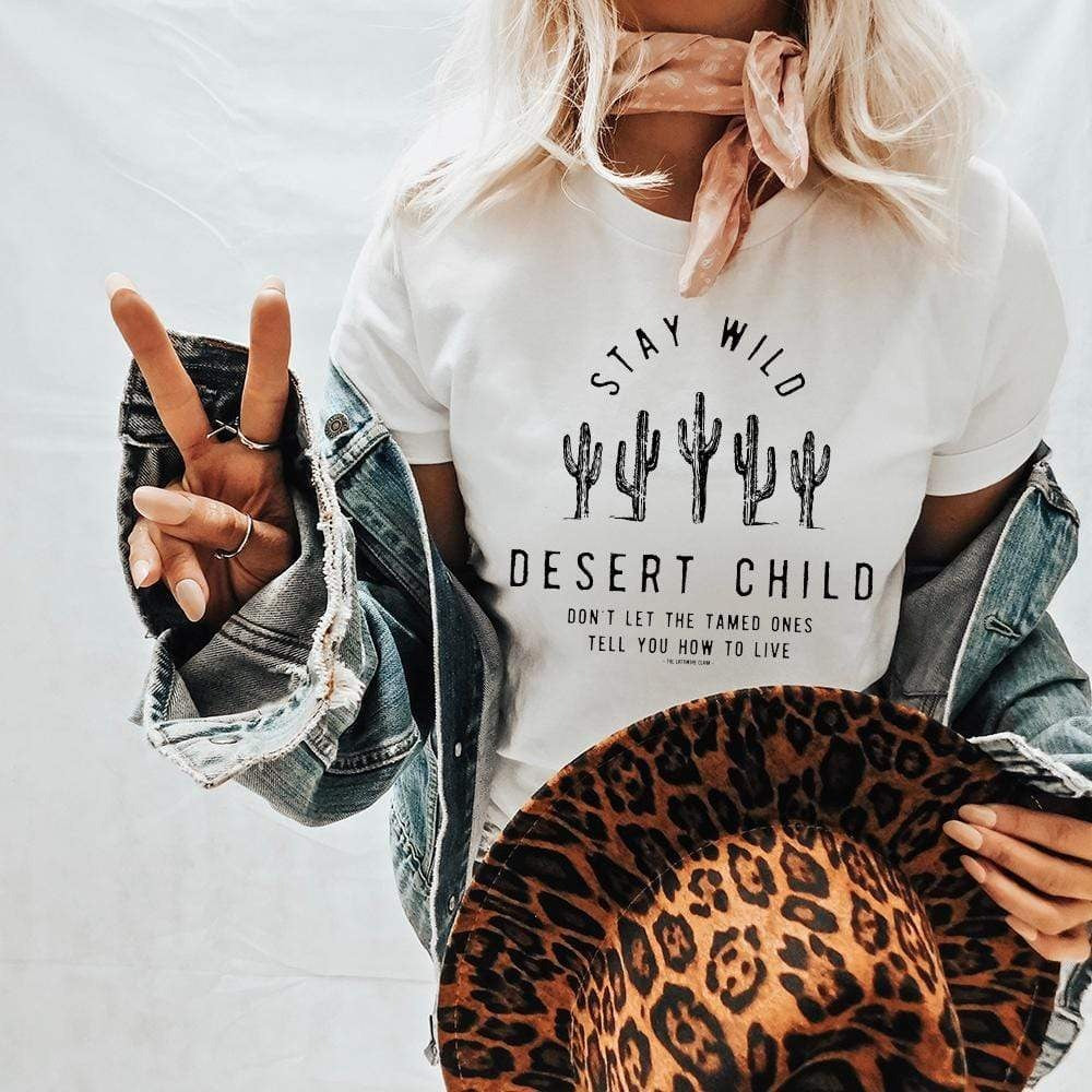 White Stay Wild Graphic Tee graphic tee - dropship thelattimoreclaim   