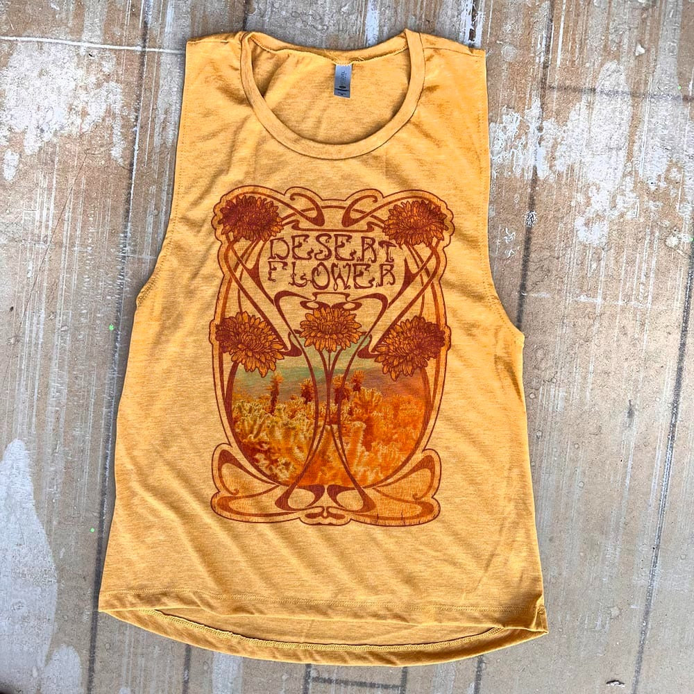 Mustard Desert Flower Tank graphic tee - dropship thelattimoreclaim   