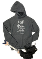 Grey Drink Beer & Ride My Horse Hoodie graphic hoodie The Cinchy Cowgirl   