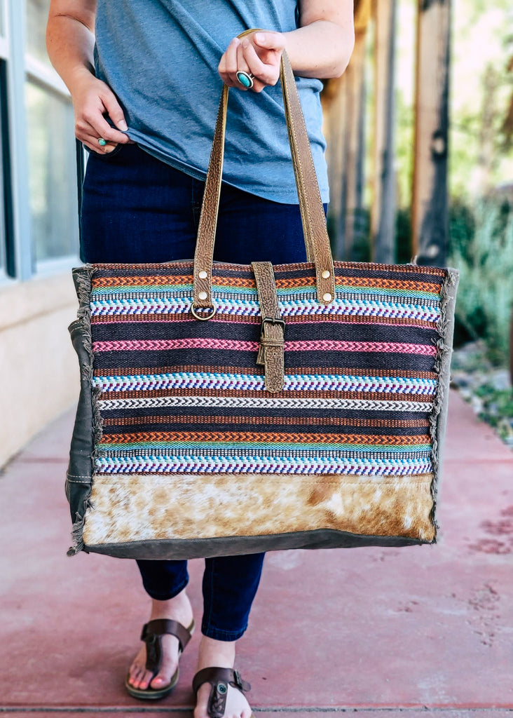 Brown Cowhide & Buckle Duffle Bag – The Cinchy Cowgirl