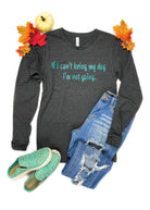 Dark Heather Grey Bring My Dog Long Sleeve Graphic Tee graphic tee long sleeve The Cinchy Cowgirl   