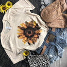 Cream Leopard Sunflower Tee graphic tee - dropship thelattimoreclaim   