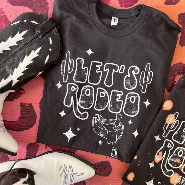 Charcoal Black Let's Rodeo Tee graphic tee - dropship thelattimoreclaim   