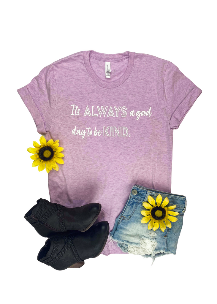 Lilac It's Always A Good Day Short Sleeve Graphic Tee tcc graphic tee The Cinchy Cowgirl   