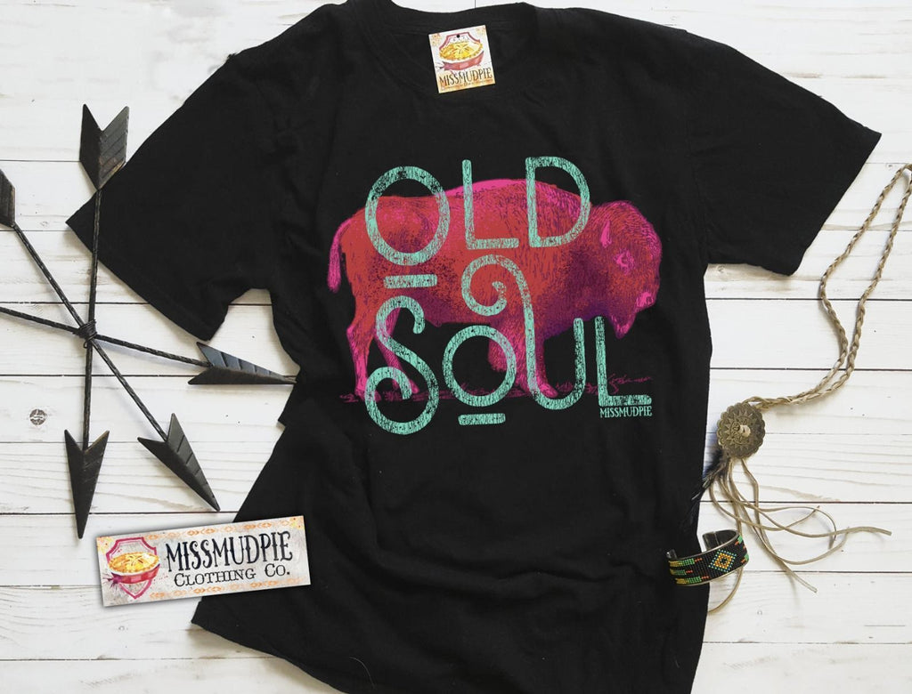 Black Old Soul Tee graphic tee - dropship thelattimoreclaim   