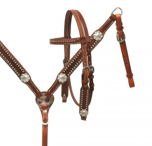 PONY SIiver Concho Headstall Set