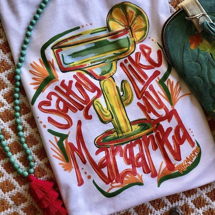 White Salty Like My Margarita Tee graphic tee - dropship thelattimoreclaim   