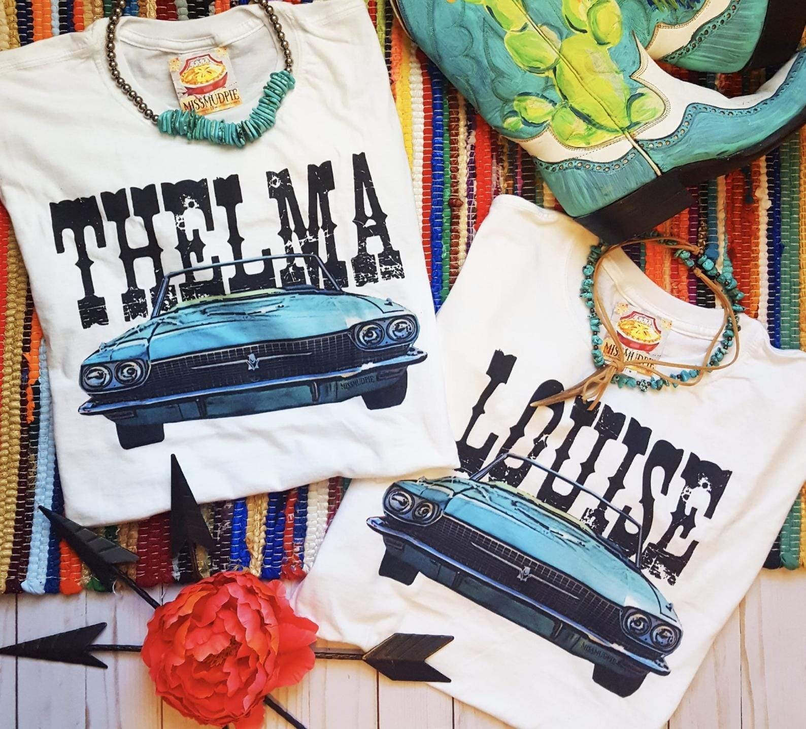 Thelma & Louise (White or Black) Tee graphic tee - dropship thelattimoreclaim   