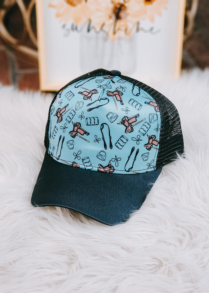 Turquoise Barrel Racer Trucker Cap