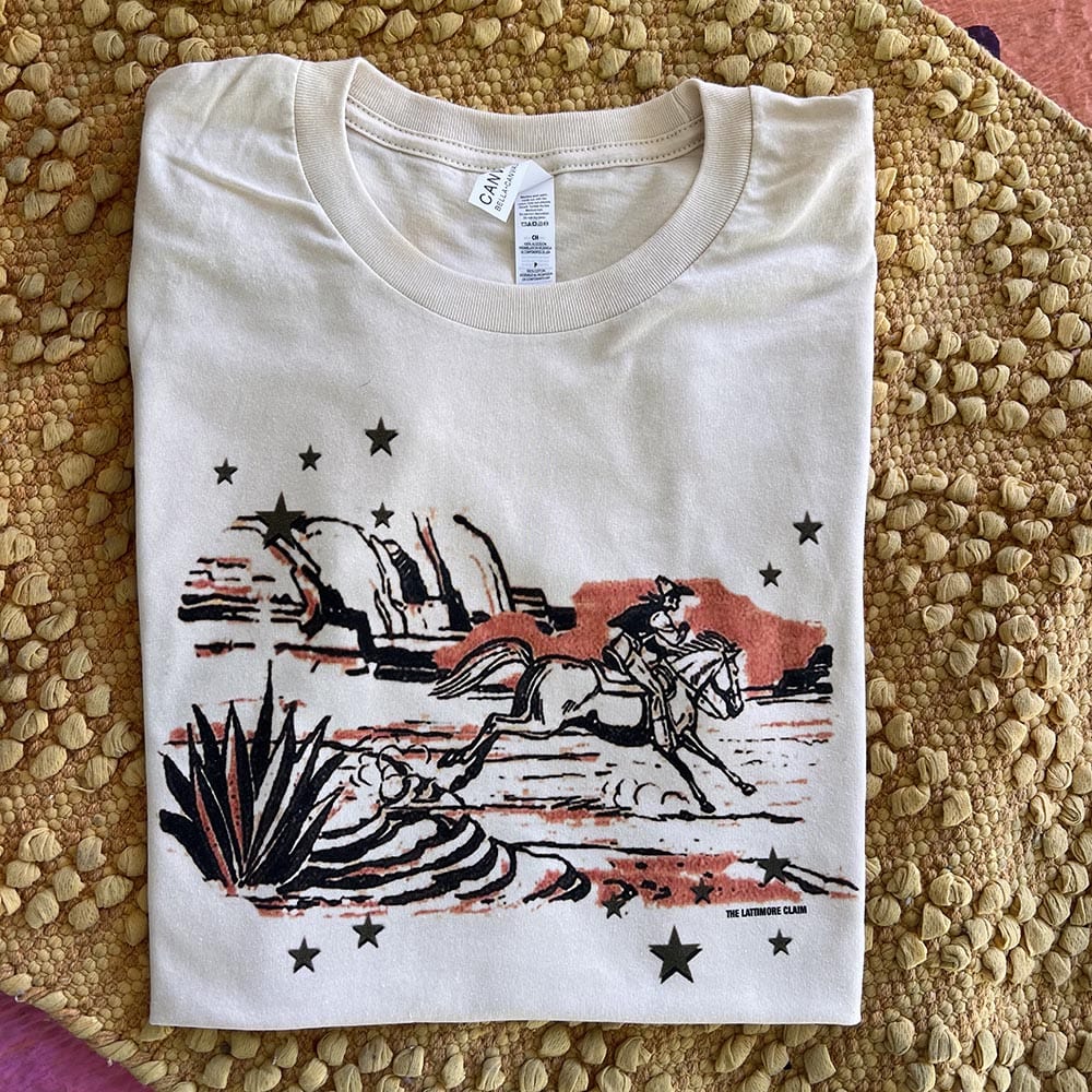 Cream Desert Sunset Stars Tee graphic tee - dropship thelattimoreclaim   