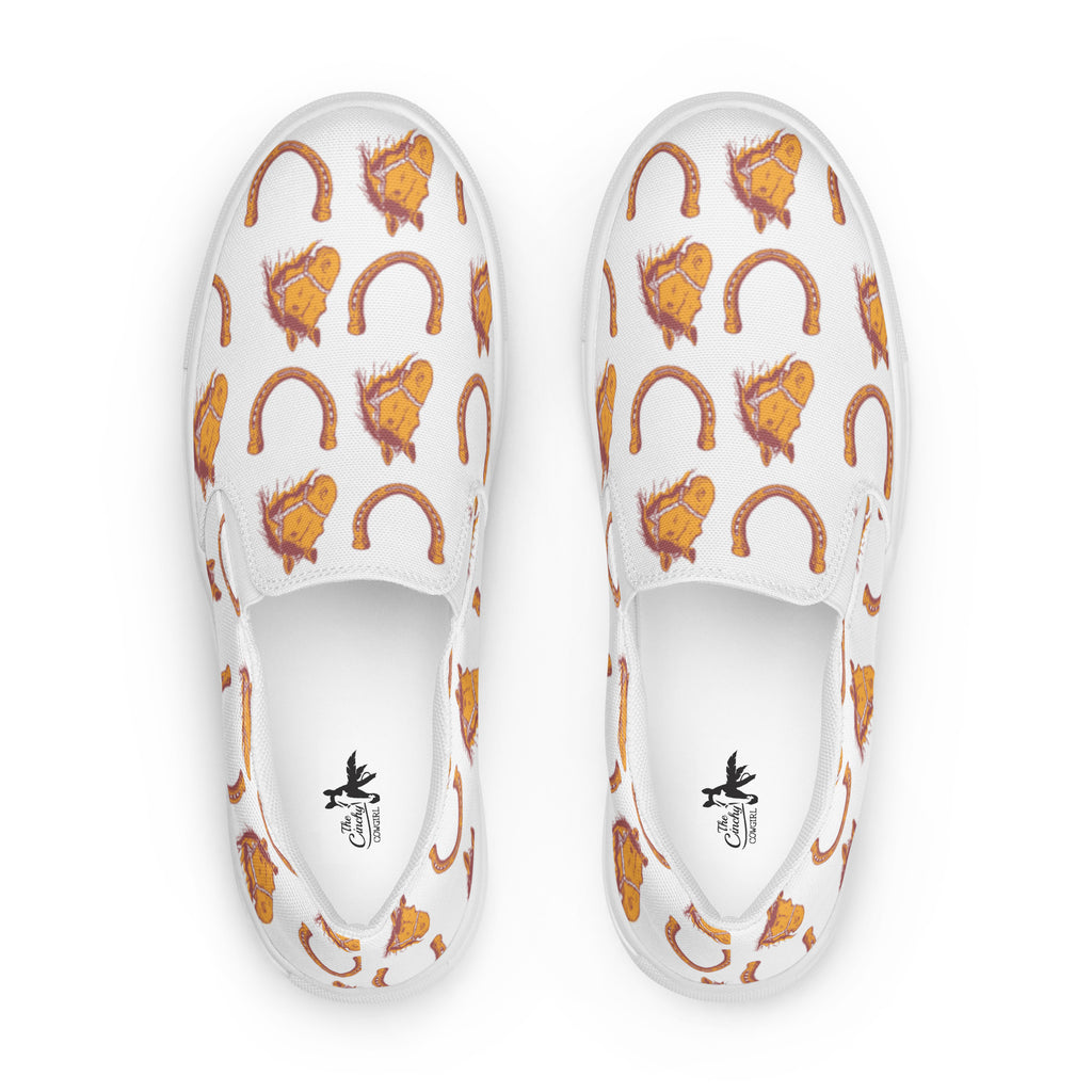 Horse Heaven Slip On Sneaker Shoes POD Slip On The Cinchy Cowgirl 5  